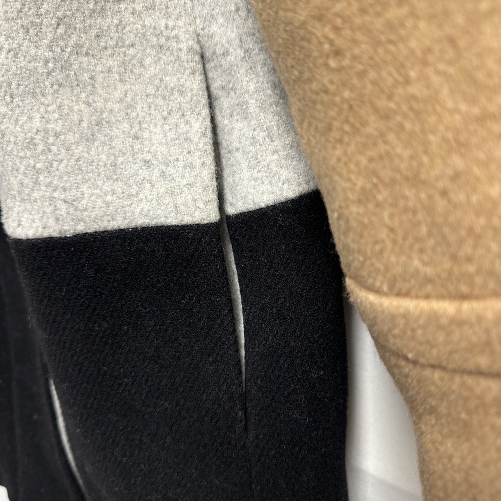 J. Crew Women's Colorblock Funnelneck Wool Blend Coat Jacket Size 0P Gray $248 - Picture 8 of 16